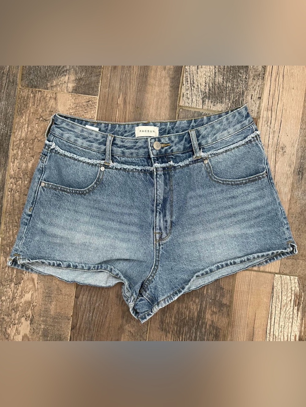 PacSun Light Wash Distressed Denim Cutoff Shorts